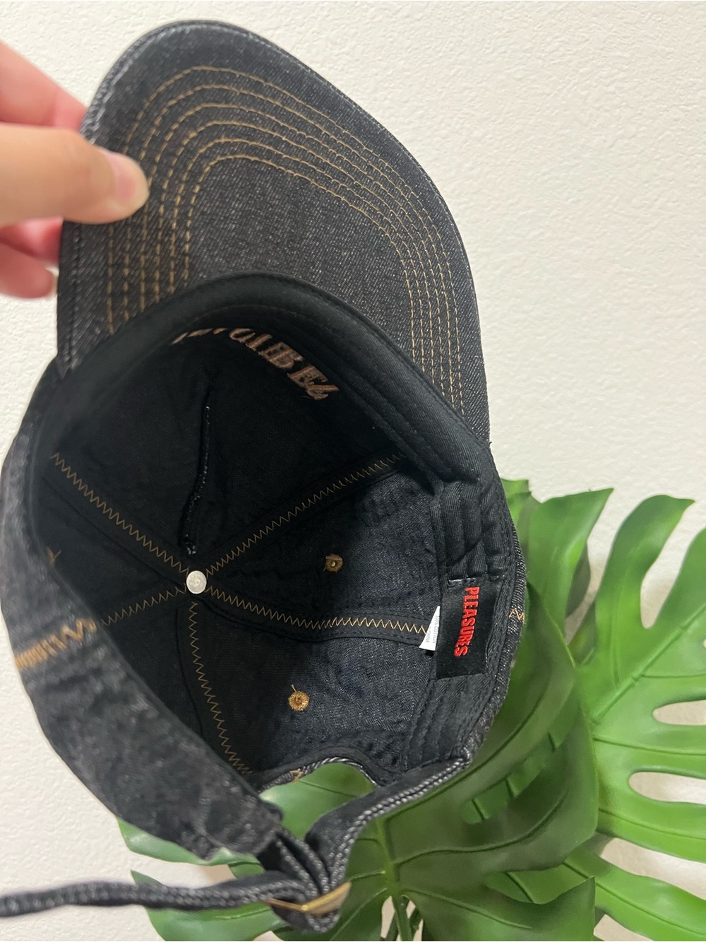 PLEASURES Embroidered Denim Cap - Picture 4 of 5